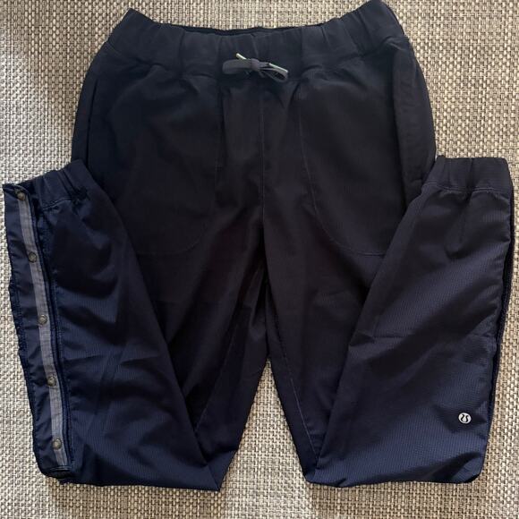 LULULEMON Var-City Mid-rise Calf Snaps Breathable Track Pant Jogger Naval Blue 6 - Picture 2 of 7